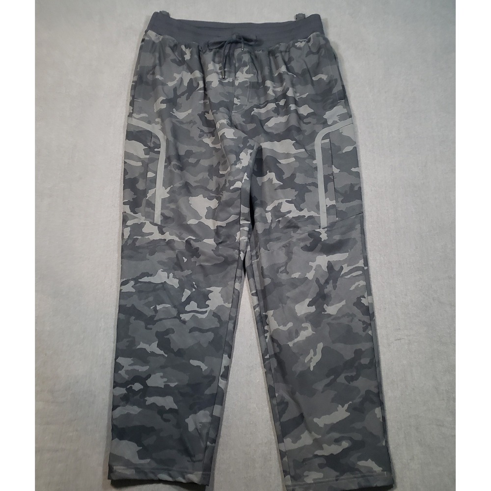 Under Armour Camo Pants Mens XL Grey Black Camouflage Athletic Joggers 1388019